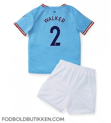 Manchester City Kyle Walker #2 Hjemmebanetrøje Børn 2022-23 Kortærmet (+ Korte bukser)